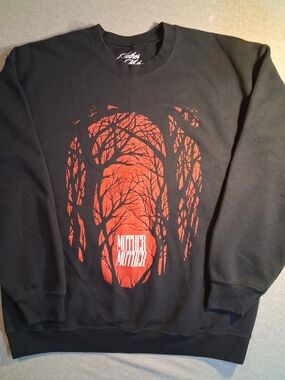 MOTHER MOTHER Band Black Crewneck Sweatshirt with Red Tree Graphic